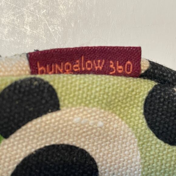 Bungalow 360 Small Wristlet Panda Print Green Black Novelty Canvas Pouch - Picture 3 of 5